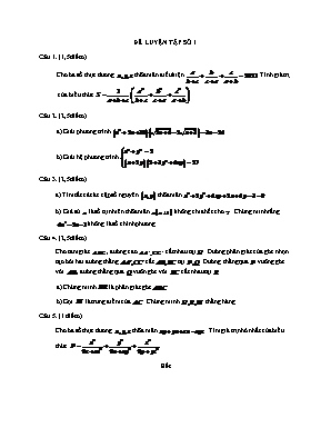Đề ôn thi THPT Chuyên Toán Lớp 9